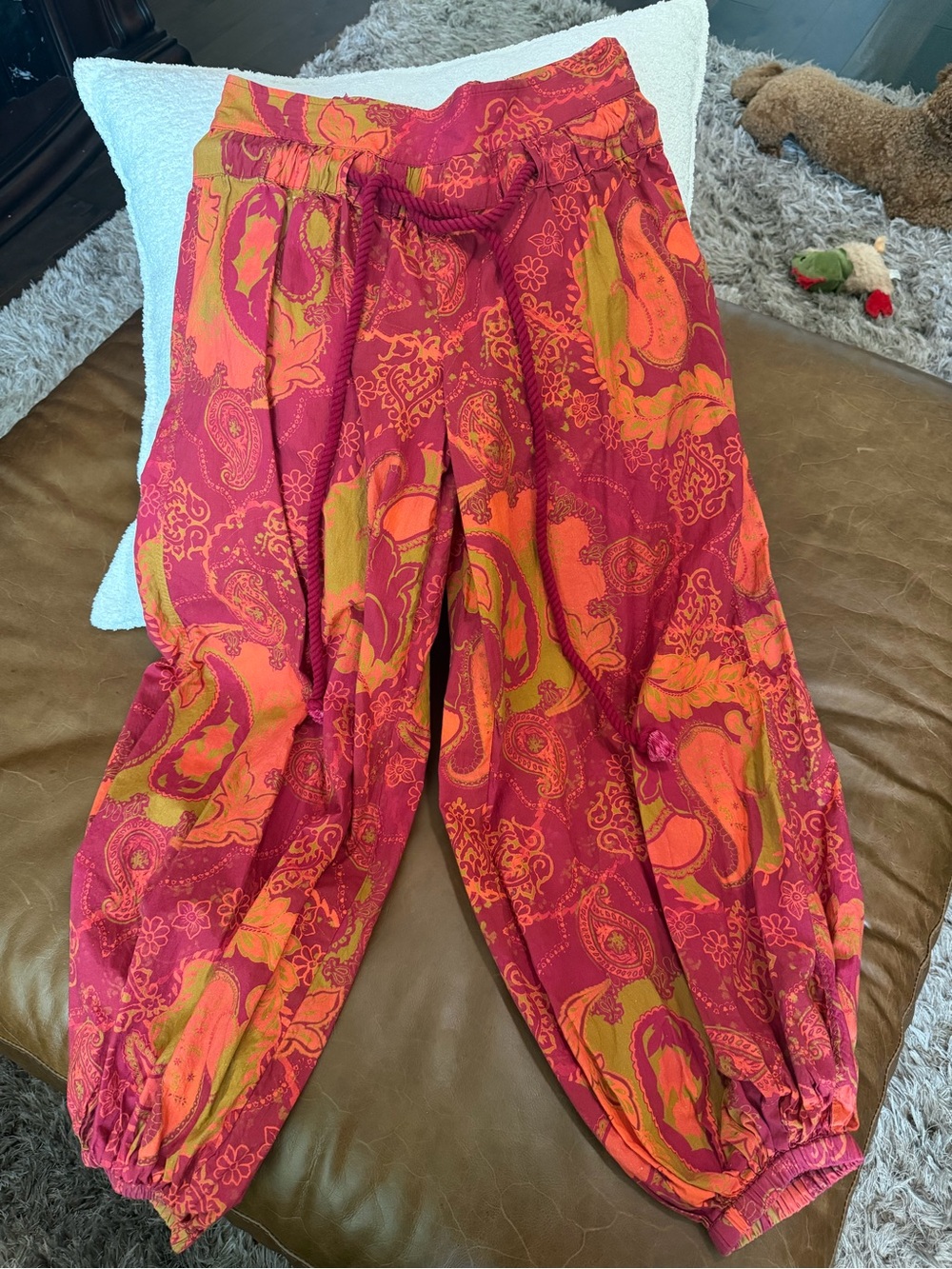 Free People Paisley Pants - Red, Orange & Green